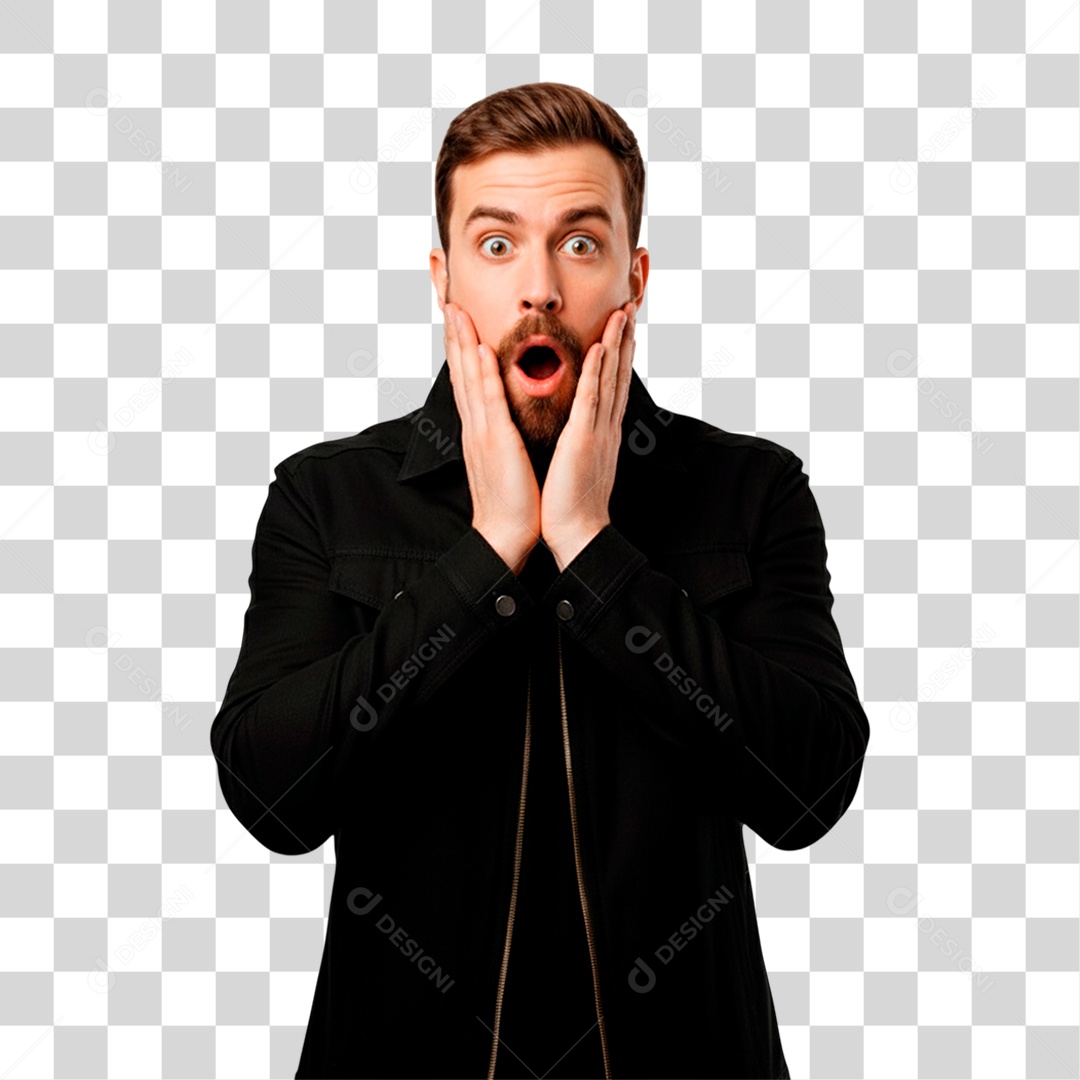 Homem Assustado PNG Transparente