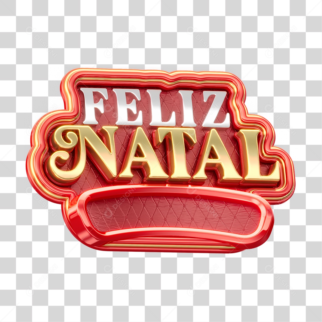 Selo 3D Feliz Natal PNG Transparente