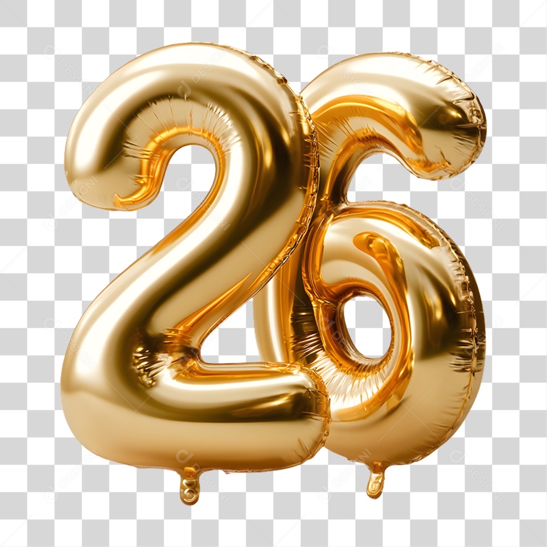 Balão 26 Decoração de Ano Novo PNG Transparente