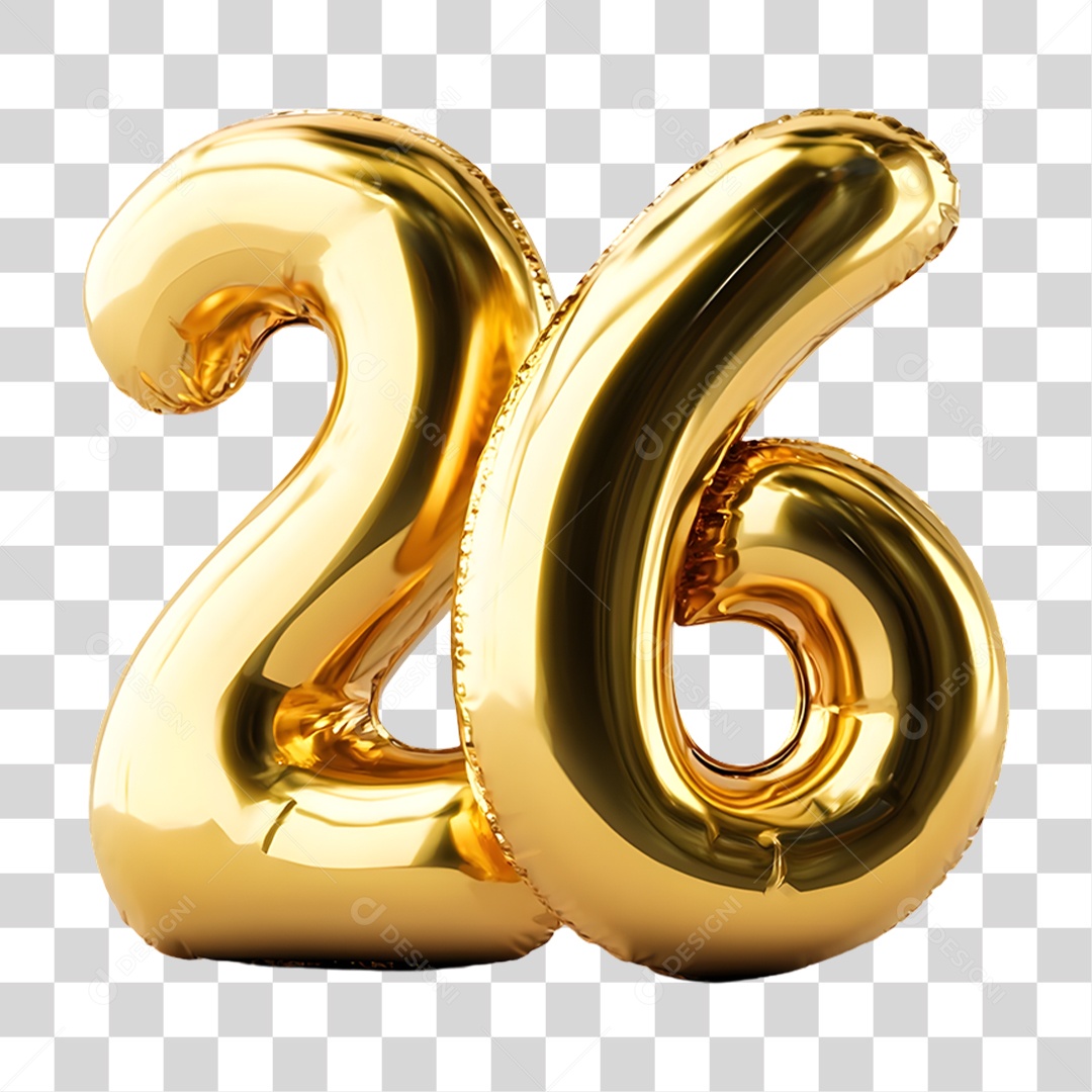 Balão 26 Decoração de Ano Novo PNG Transparente