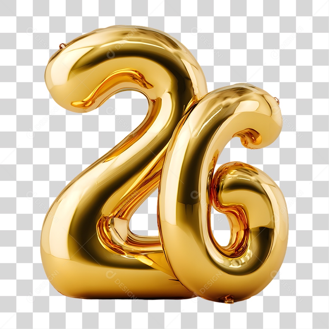 Balão 26 Decoração de Ano Novo PNG Transparente