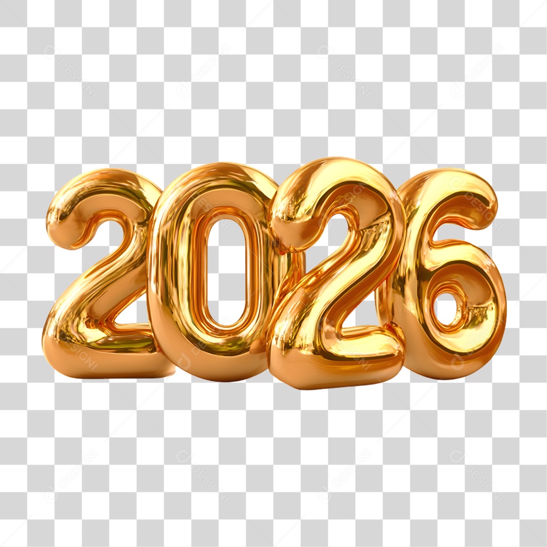 Balão 2026 Decoração de Ano Novo PNG Transparente