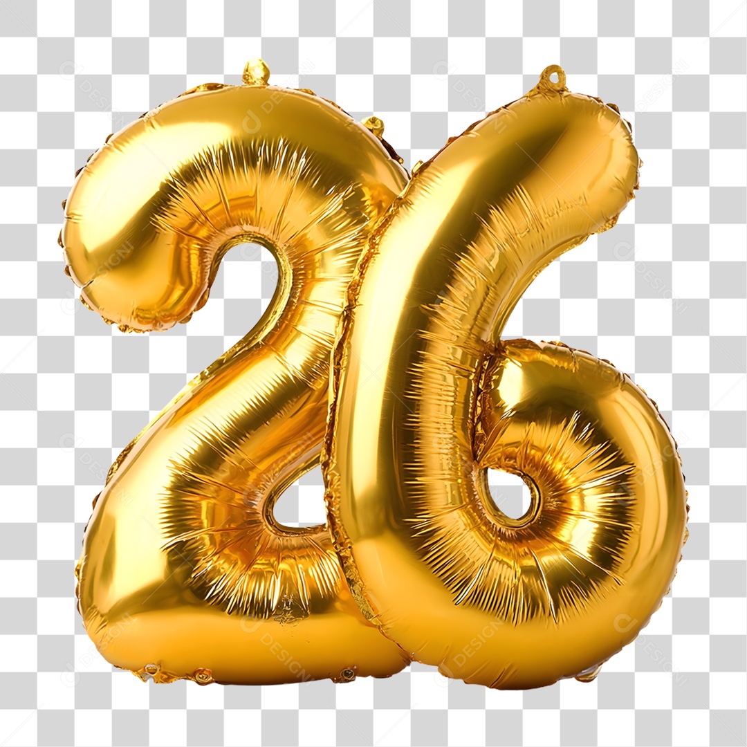 Balão 26 Decoração de Ano Novo PNG Transparente