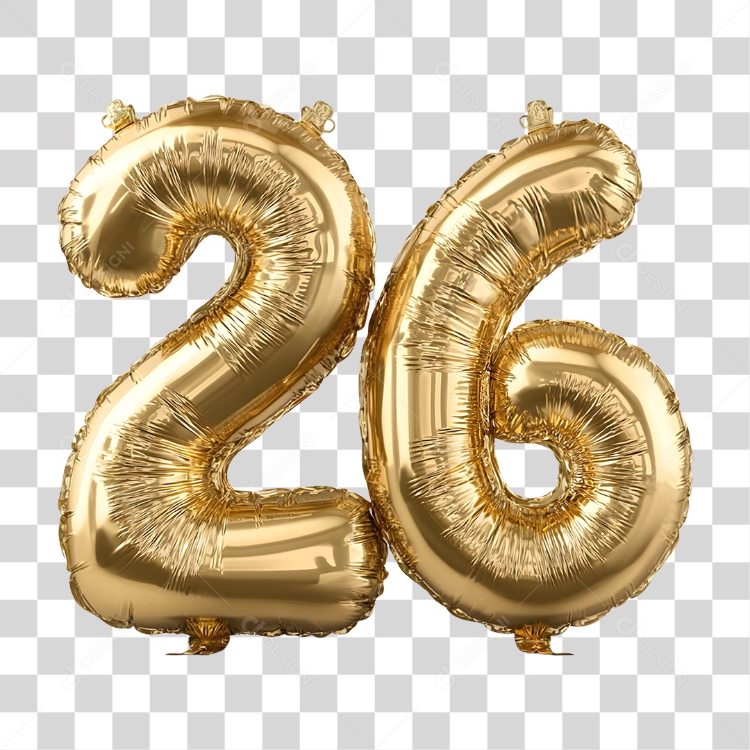 Balão 26 Decoração de Ano Novo PNG Transparente