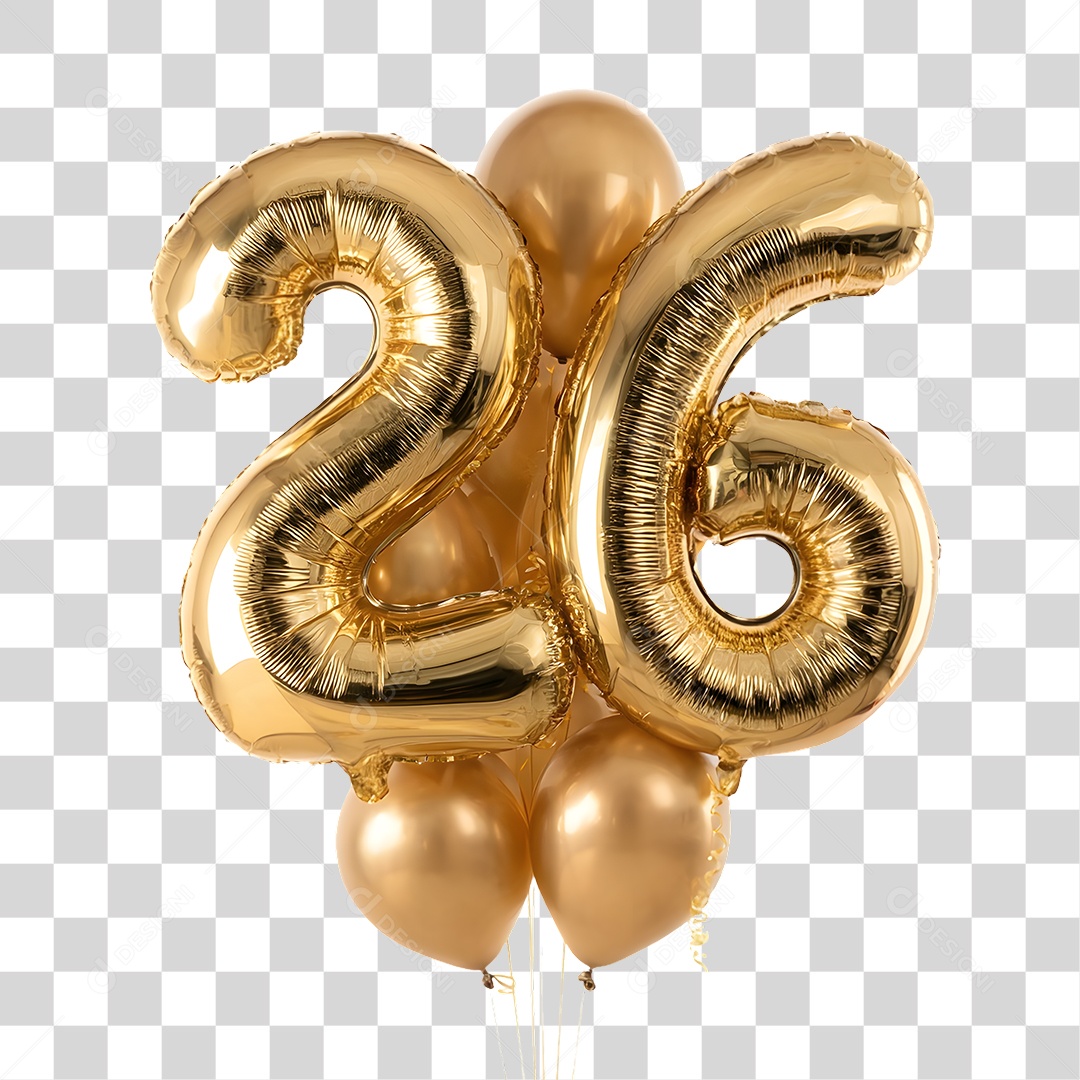 Balão 26 Decoração de Ano Novo PNG Transparente
