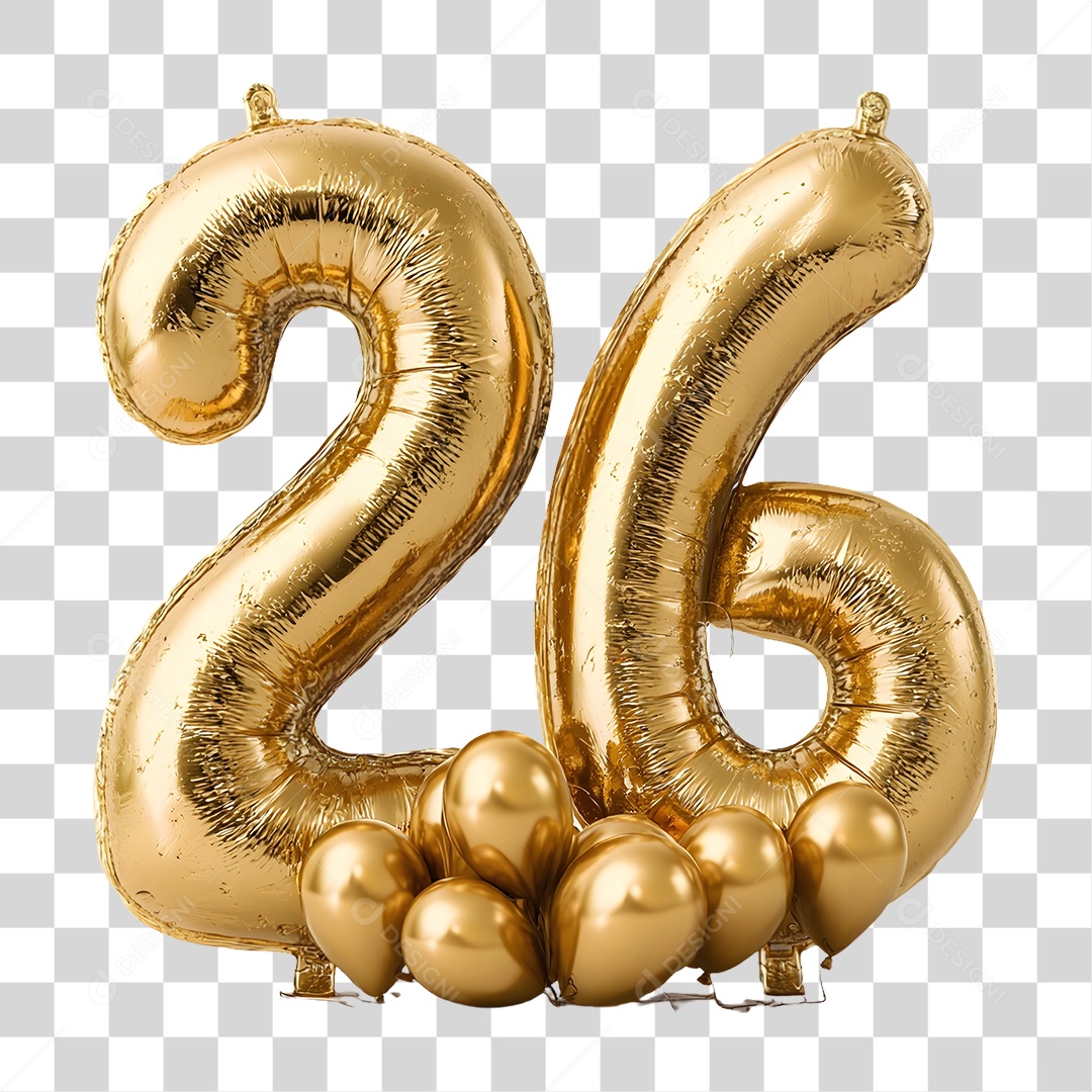 Balão 26 Decoração de Ano Novo PNG Transparente