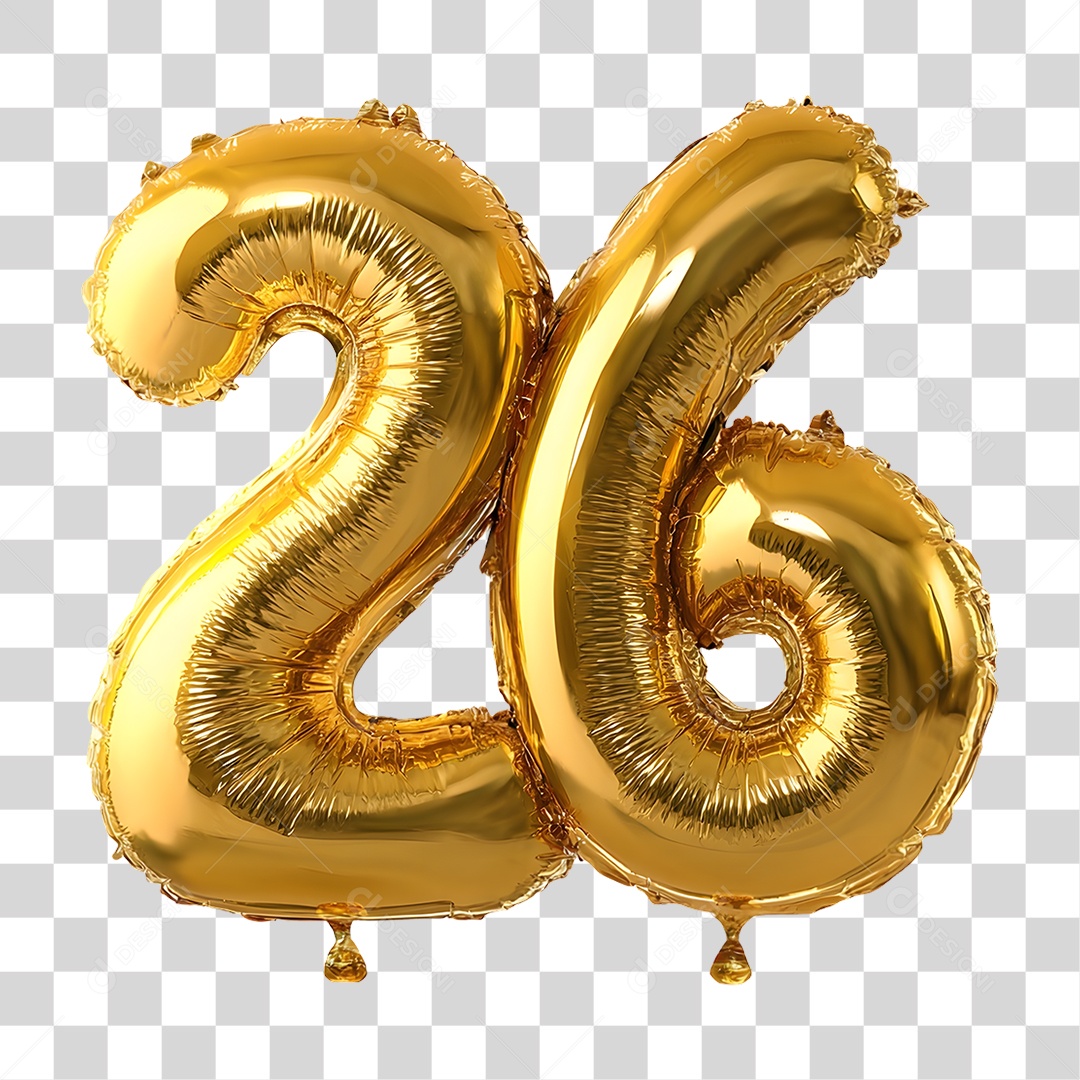 Balão 26 Decoração de Ano Novo PNG Transparente