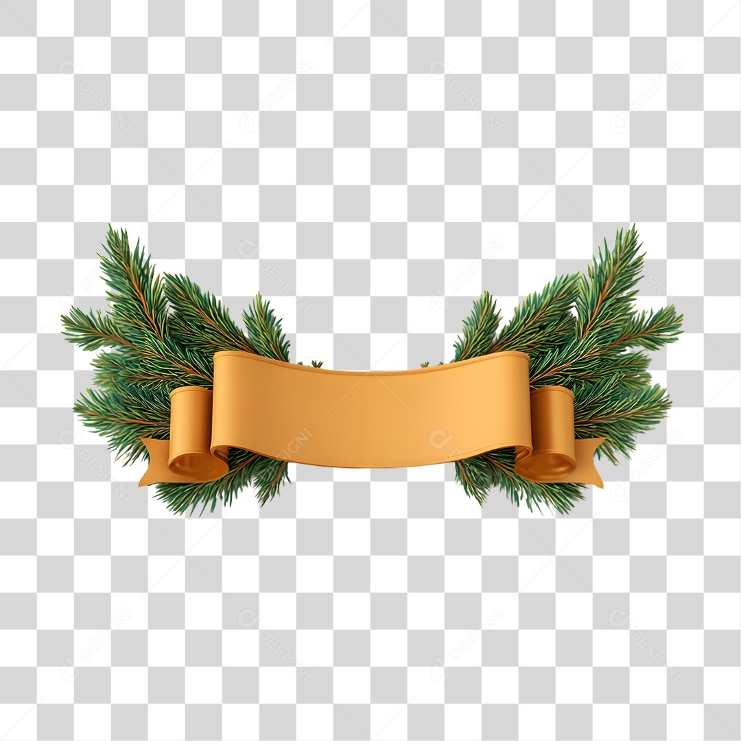 Elemento 3D Fita de Ano Novo PNG Transparente