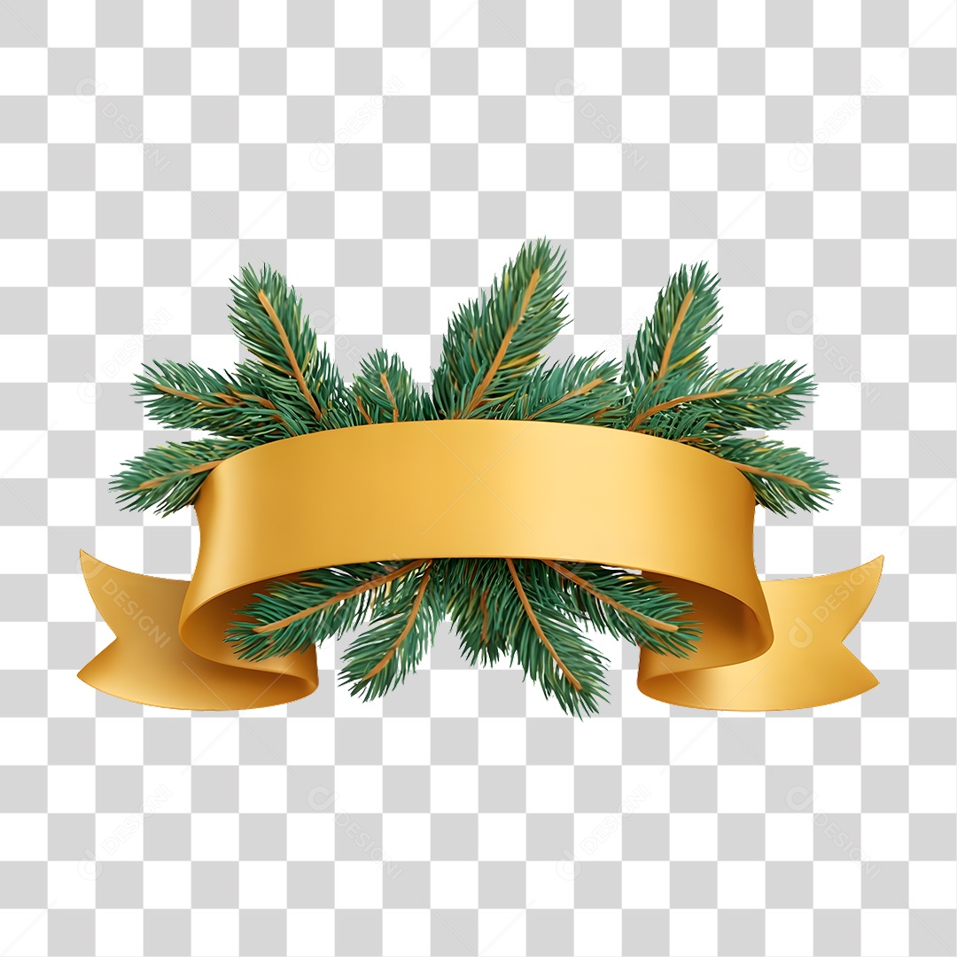 Elemento 3D Fita de Ano Novo PNG Transparente