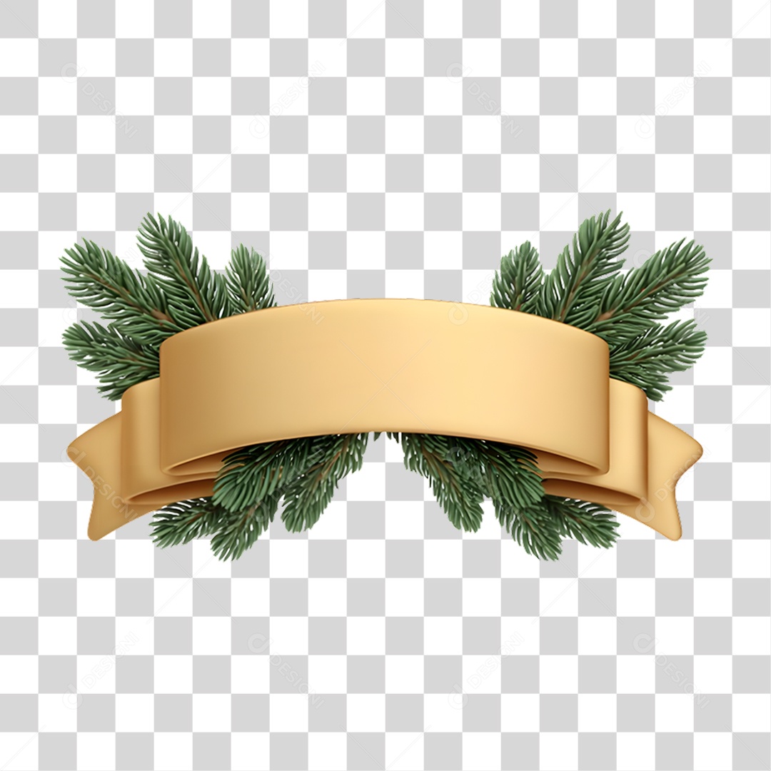 Elemento 3D Fita de Ano Novo PNG Transparente