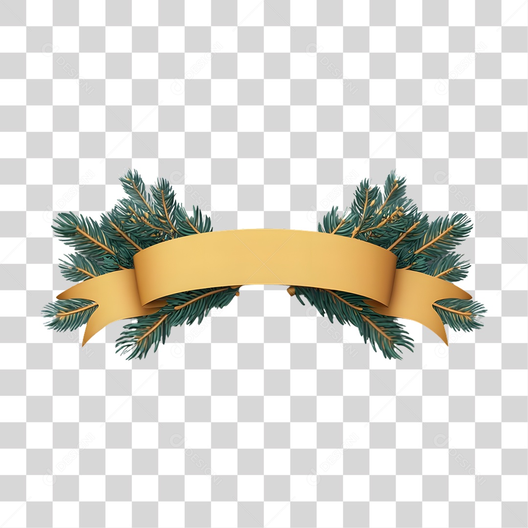 Elemento 3D Fita de Ano Novo PNG Transparente