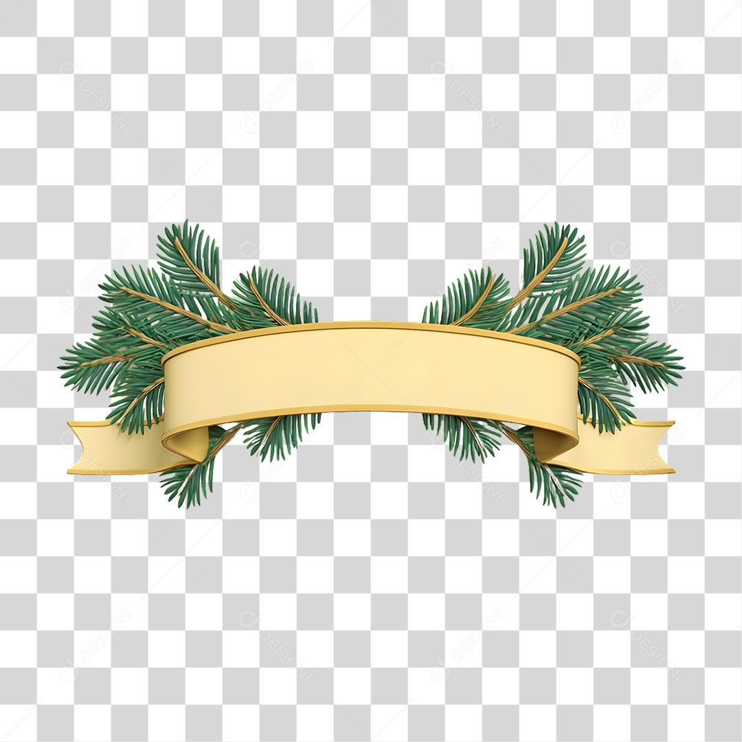 Elemento 3D Fita de Ano Novo PNG Transparente