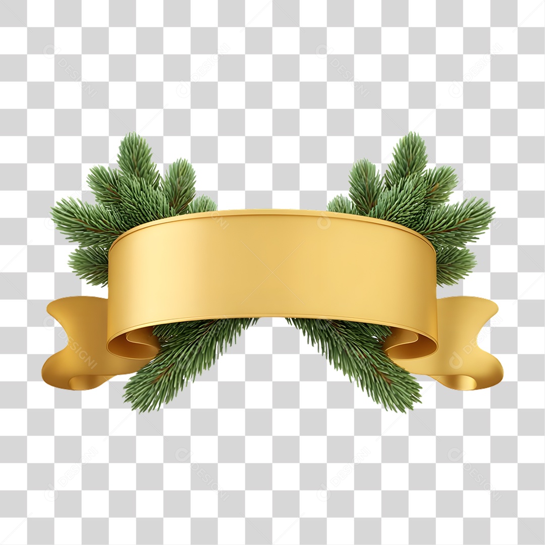 Elemento 3D Fita de Ano Novo PNG Transparente