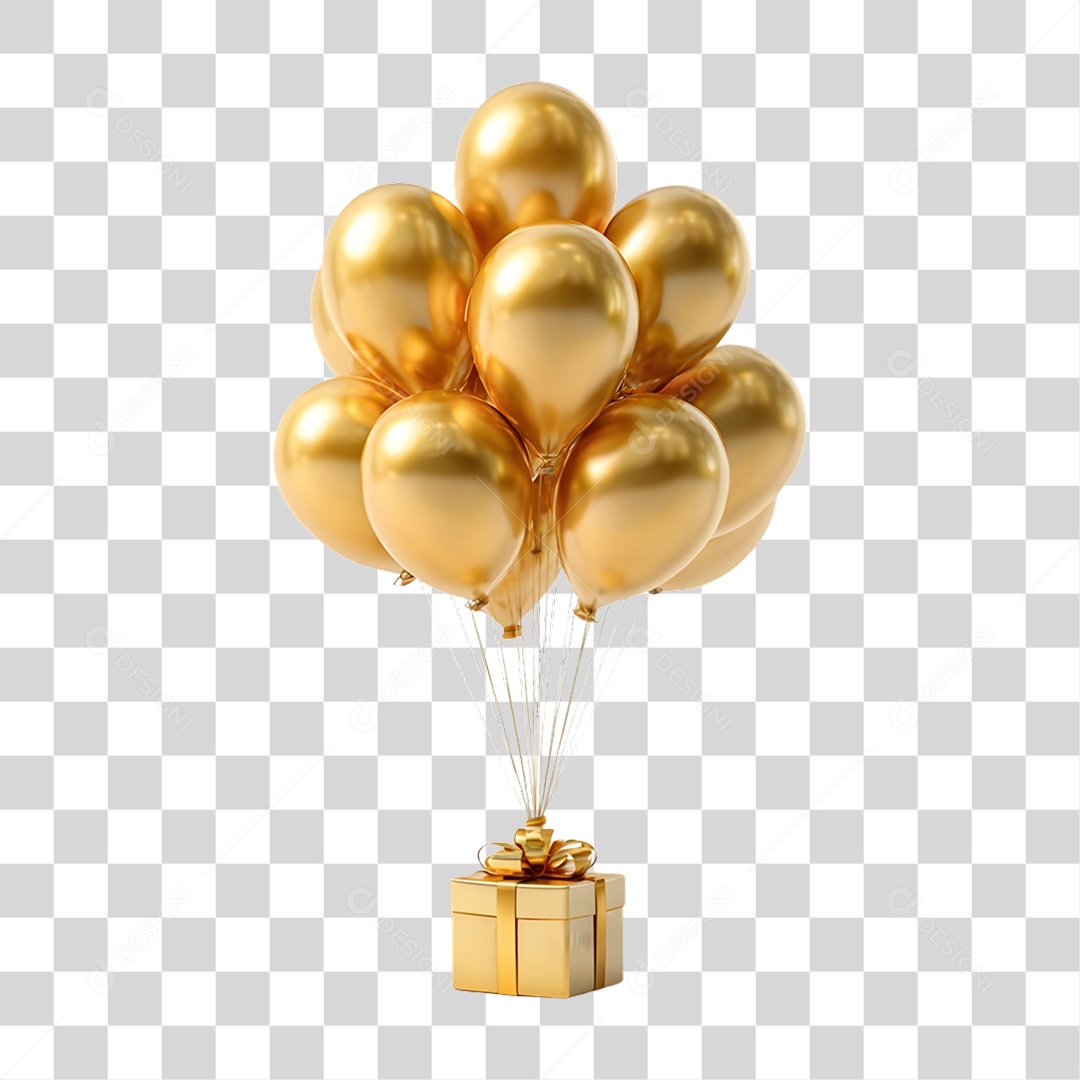 Balões Decoração de Ano Novo PNG Transparente