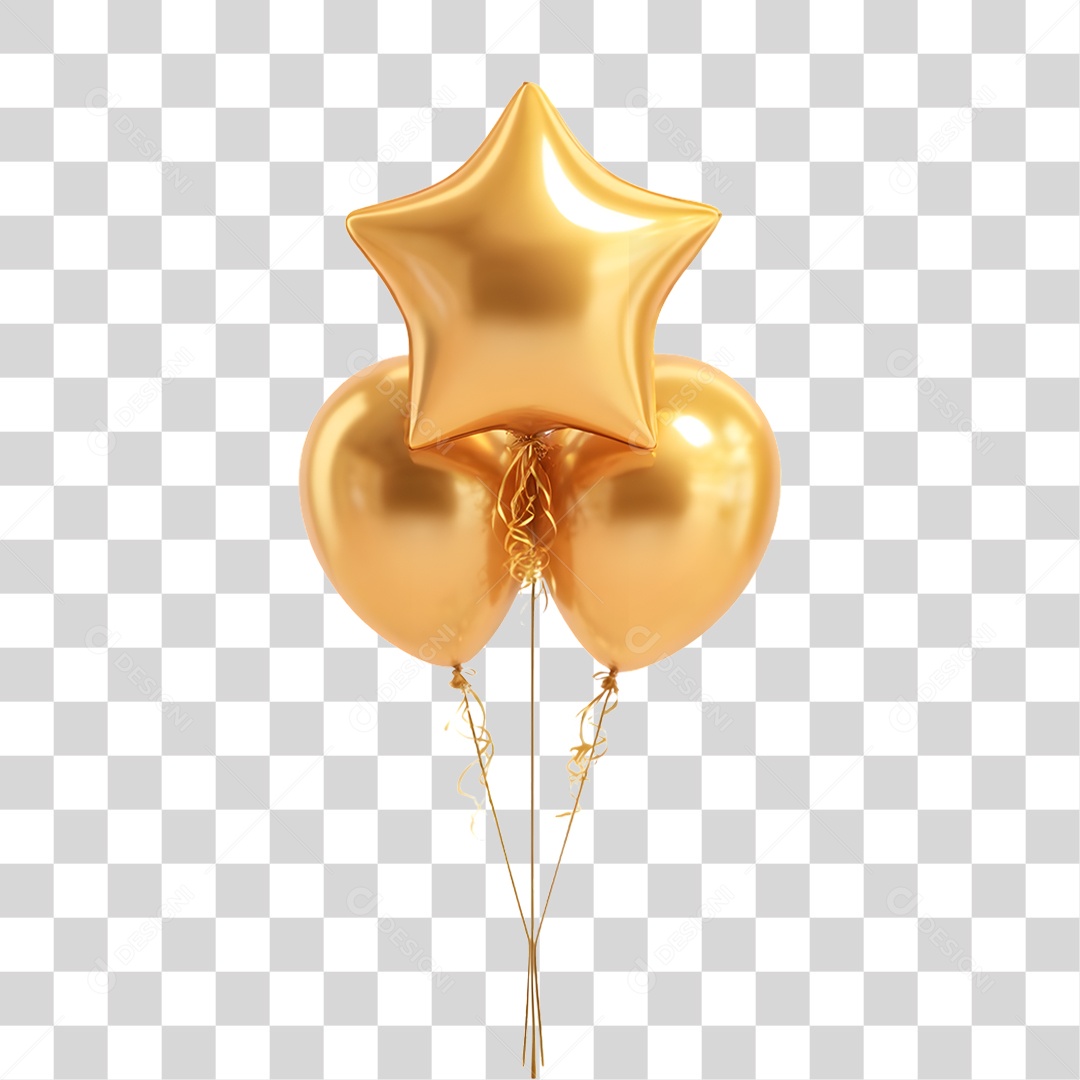 Balões Estrela Decoração de Ano Novo PNG Transparente