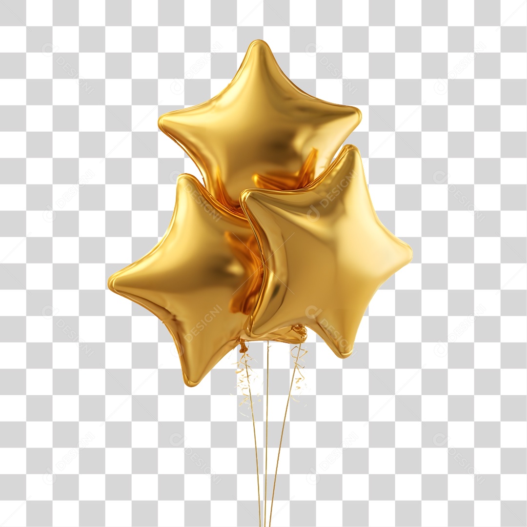 Balões Estrelas Decoração de Ano Novo PNG Transparente