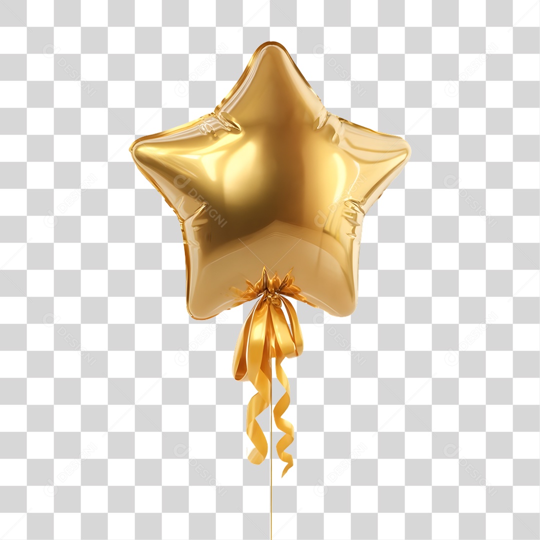 Balão Estrela Decoração de Ano Novo PNG Transparente