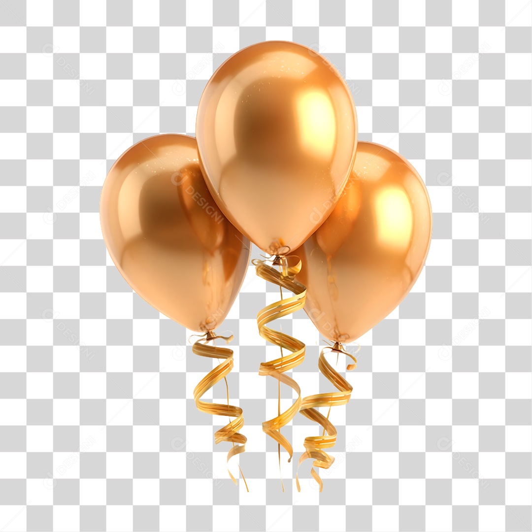 Balões Decoração de Ano Novo PNG Transparente