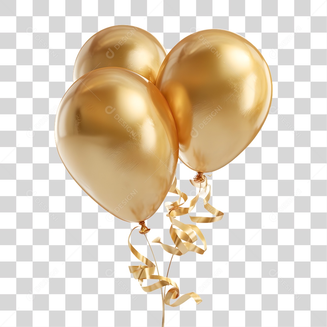 Balões Decoração de Ano Novo PNG Transparente