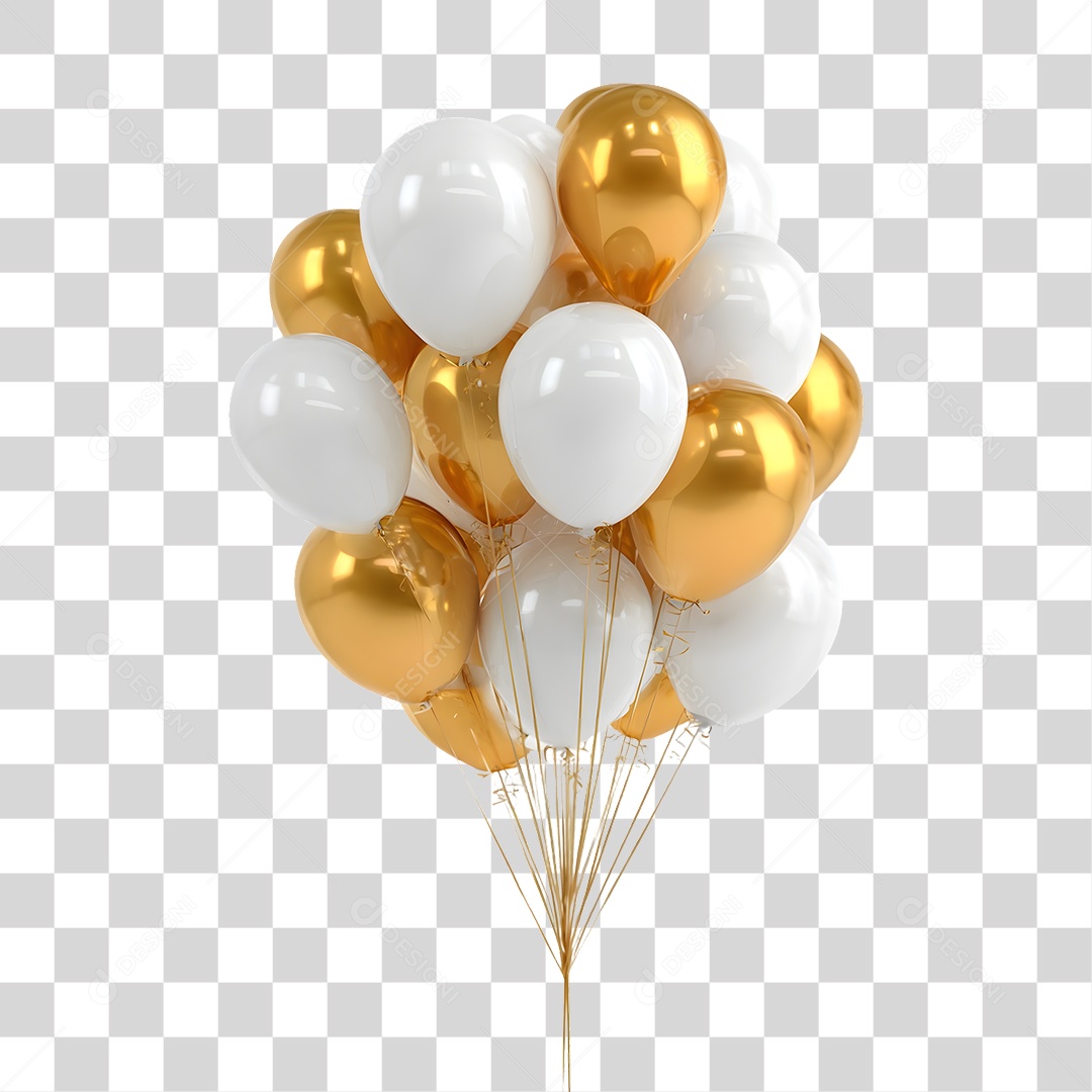 Balões Decoração de Ano Novo PNG Transparente