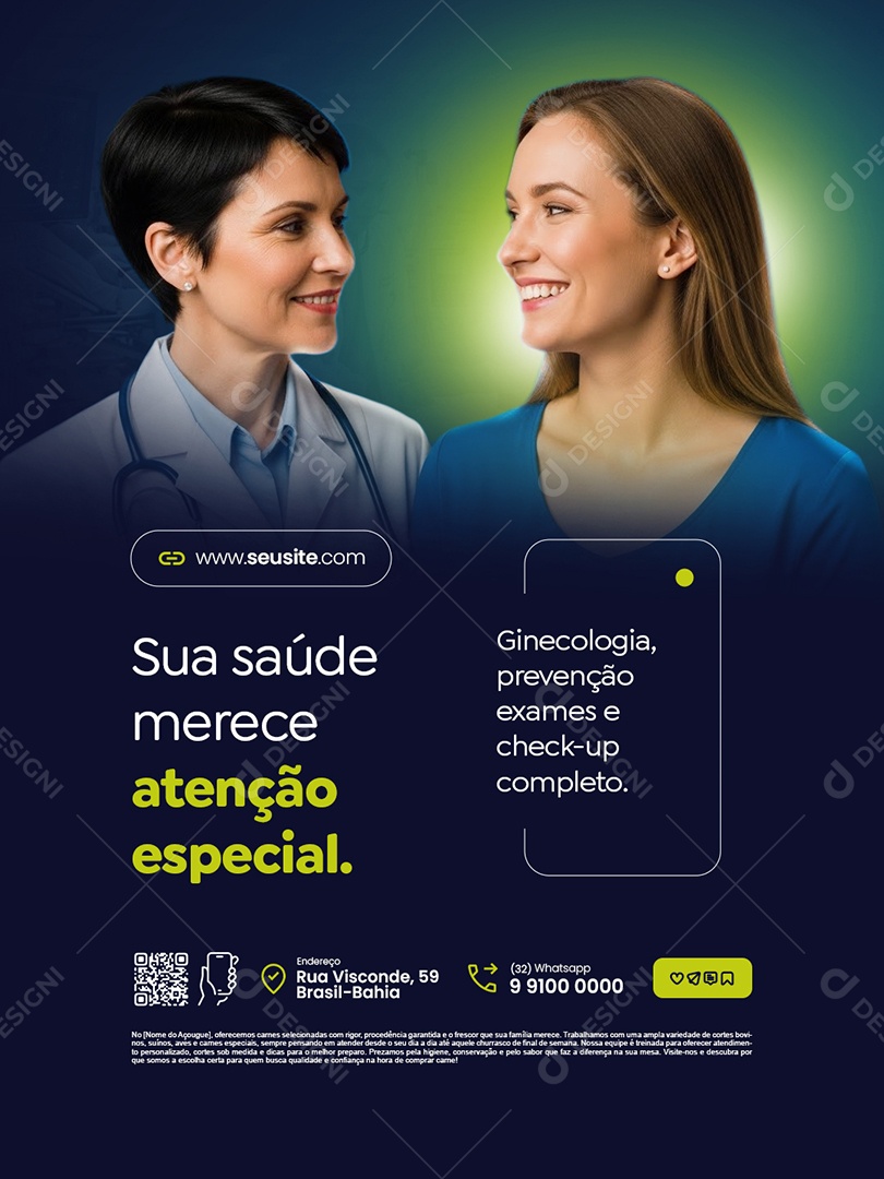 Clínica Médica Sua Saúde Merece Atenção Especial Social Media PSD Editável