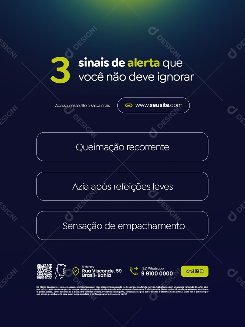 Clínica Médica Três Sinais de Alerta Que Você Não Deve Ignorar Social Media PSD Editável