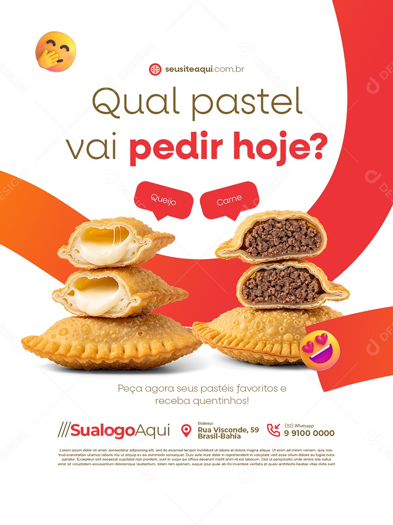 Pastelaria Qual Pastel Vai Pedir Hoje Social Media PSD Editável