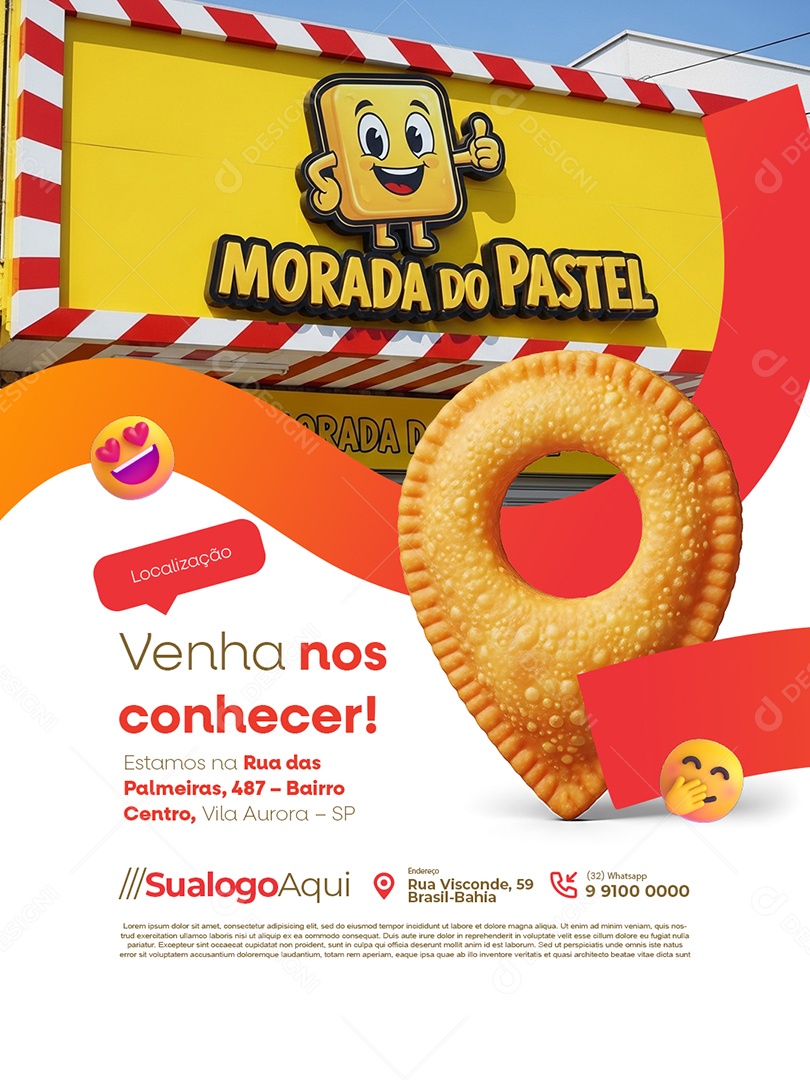 Pastelaria Morada do Pastel Venhas nos Conhecer Social Media PSD Editável
