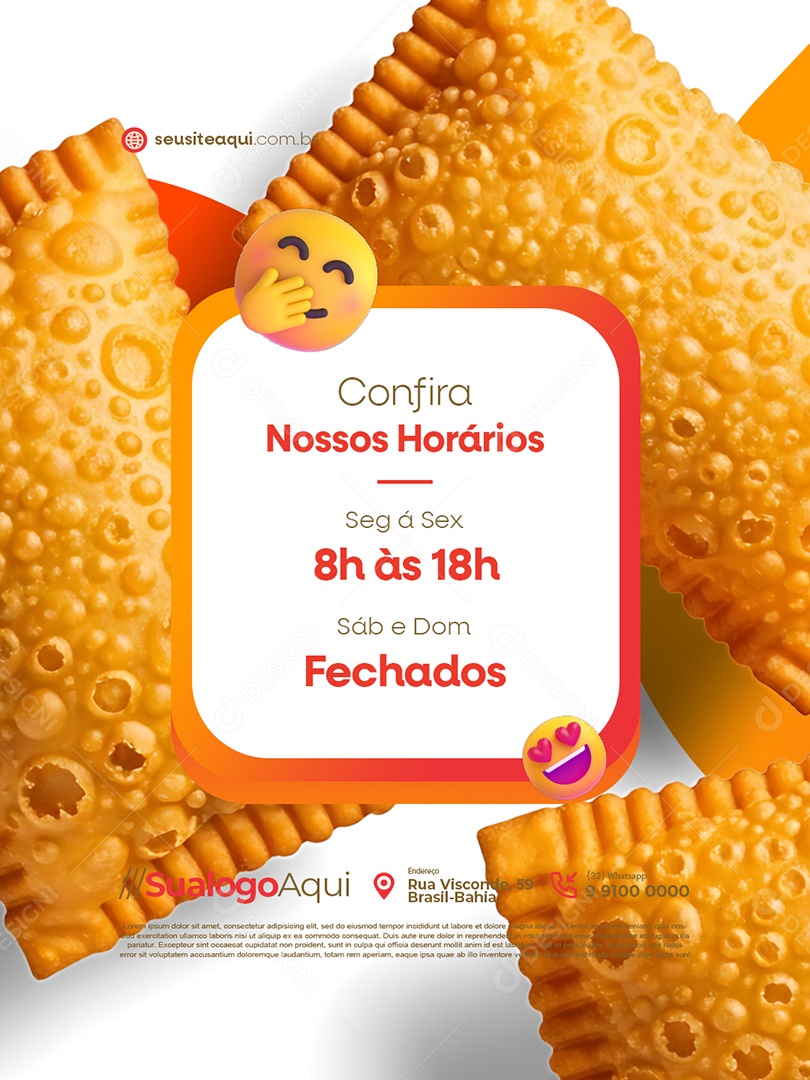 Pastelaria Confira Nossos Horários Social Media PSD Editável