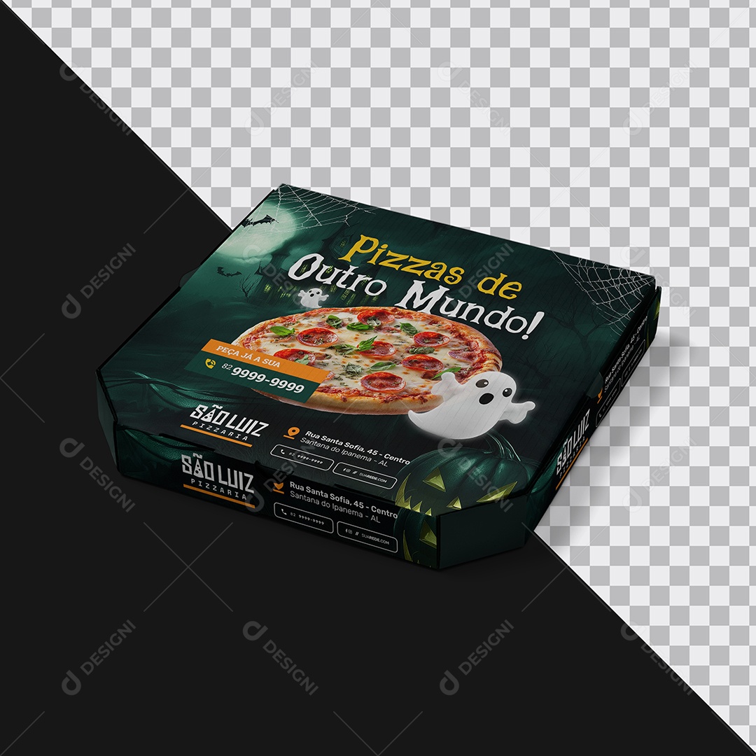 Mockup Caixa de Pizza PSD Editável