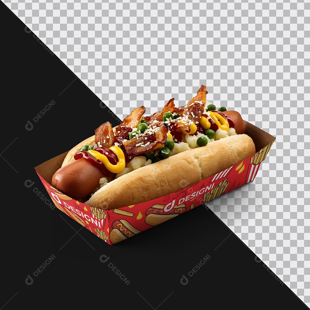 Mockup Dogão na Embalagem de Papel PSD Editável