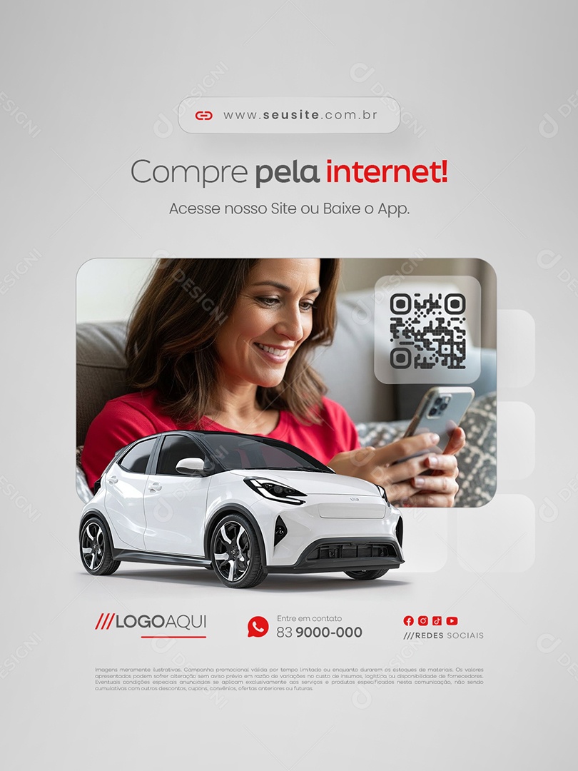 Concessionária Compre Pela Internet Social Media PSD Editável