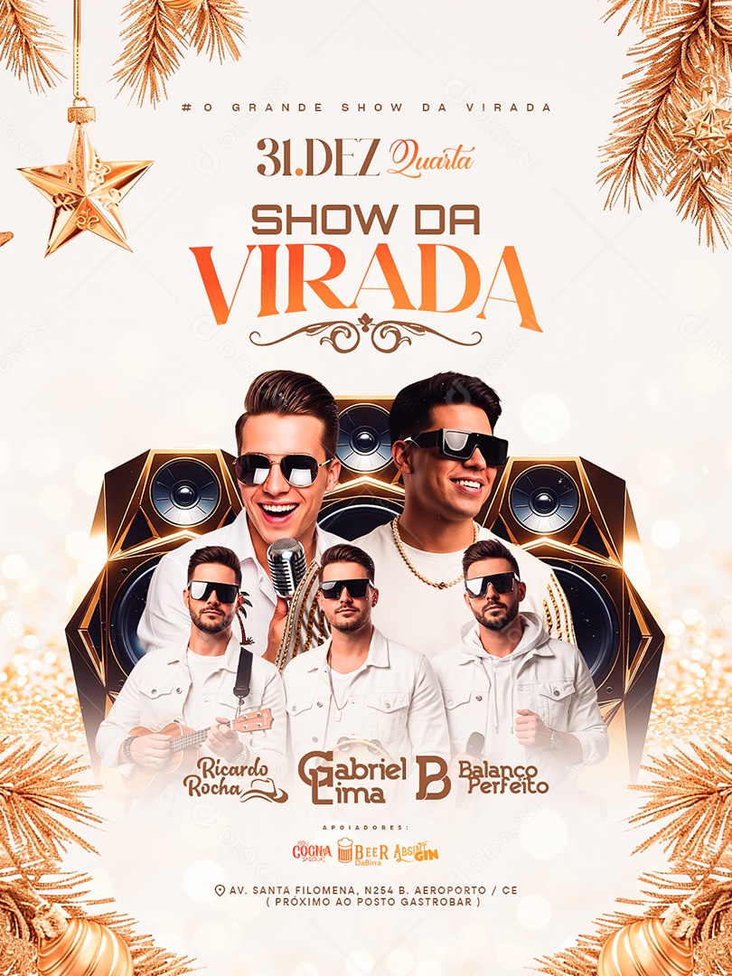 Flyer Próximos Shows Réveillon Show da Virada Social Media PSD Editável