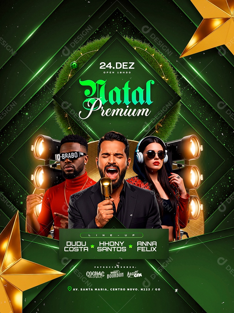 Flyer Próximos Shows Natal Premium Social Media PSD Editável