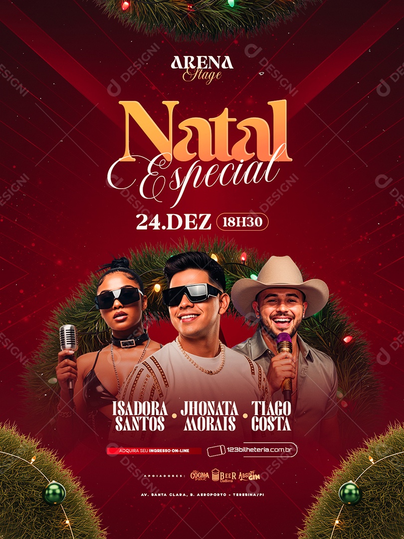 Flyer Próximos Shows Natal Especial Social Media PSD Editável
