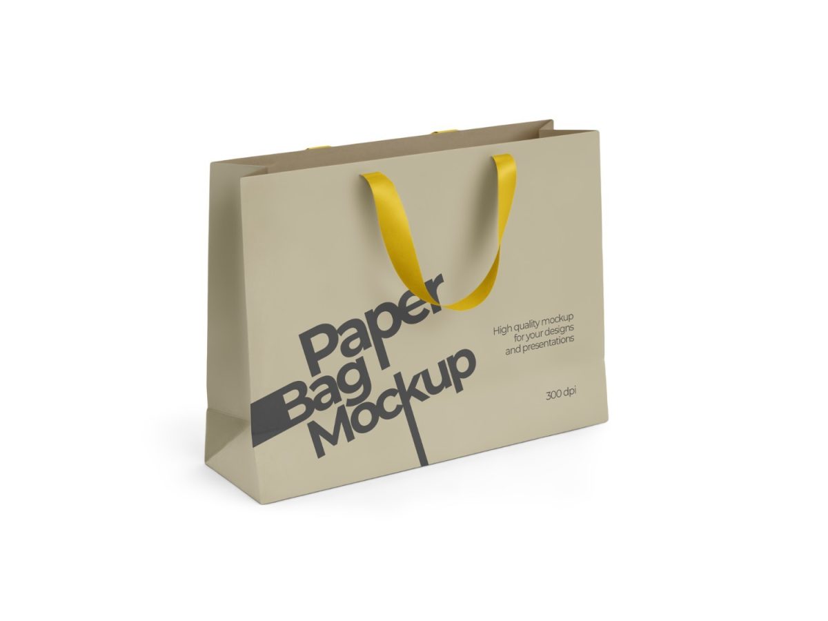 Mockup Sacola de Papel High Quality Design 300 dpi PSD Editável