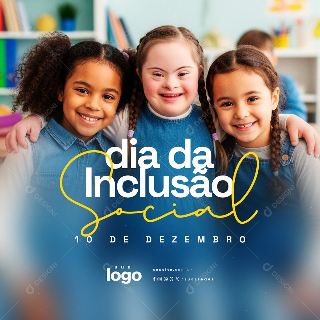 Dia da Inclusão Social 10 de Dezembro Social Media PSD Editável