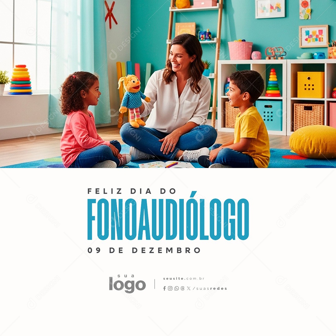 Feliz Dia do Fonoaudiólogo 09 de Dezembro Social Media PSD Editável