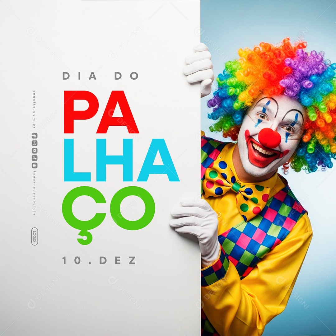 Dia do Palhaço 10 de Dezembro Social Media PSD Editável
