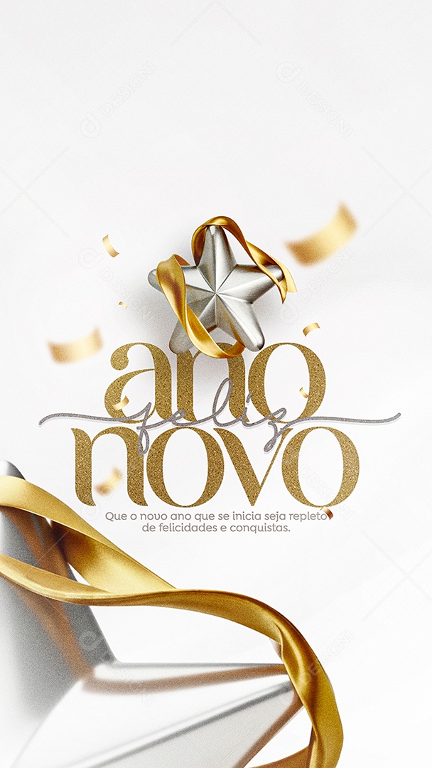 Story Feliz Ano Novo 2026 01 de Janeiro Social Media PSD Editável
