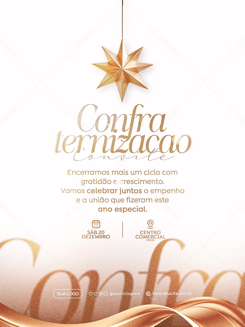 Convite de Confraternização Social Media PSD Editável