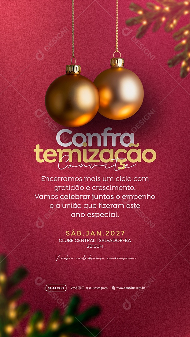 Story Convite de Confraternização Social Media PSD Editável