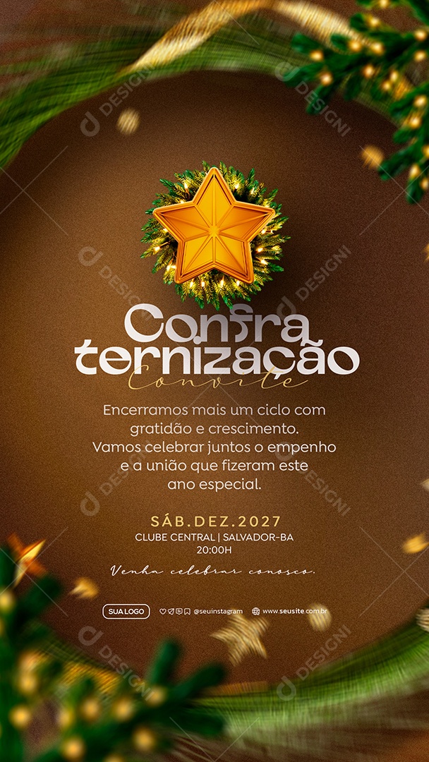 Story Convite de Confraternização Social Media PSD Editável