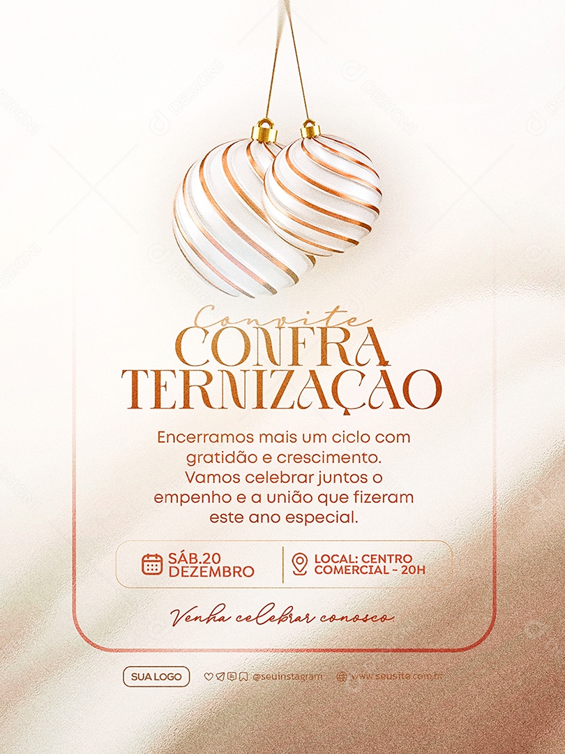 Convite de Confraternização Social Media PSD Editável