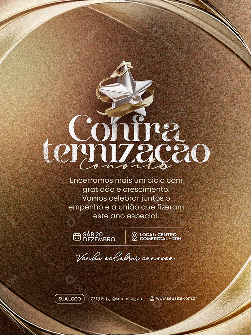 Convite de Confraternização Social Media PSD Editável