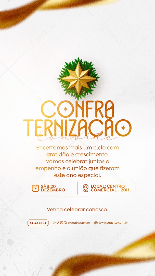 Story Convite de Confraternização Social Media PSD Editável