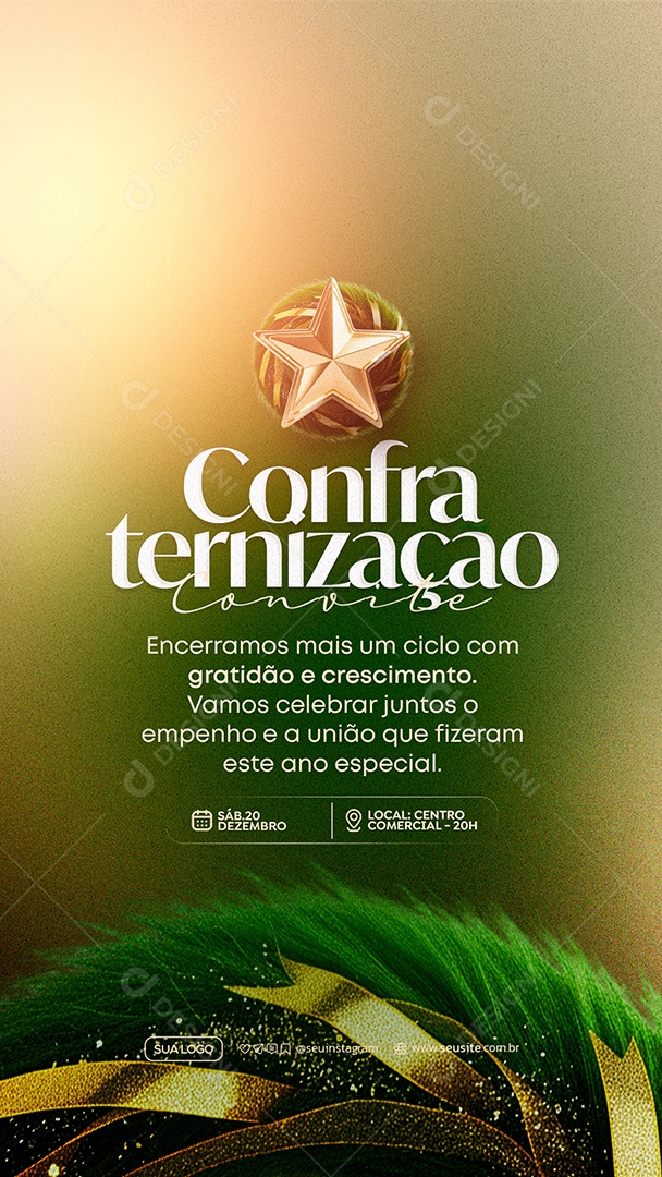 Story Convite de Confraternização Social Media PSD Editável