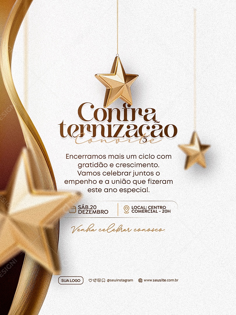 Convite de Confraternização Social Media PSD Editável