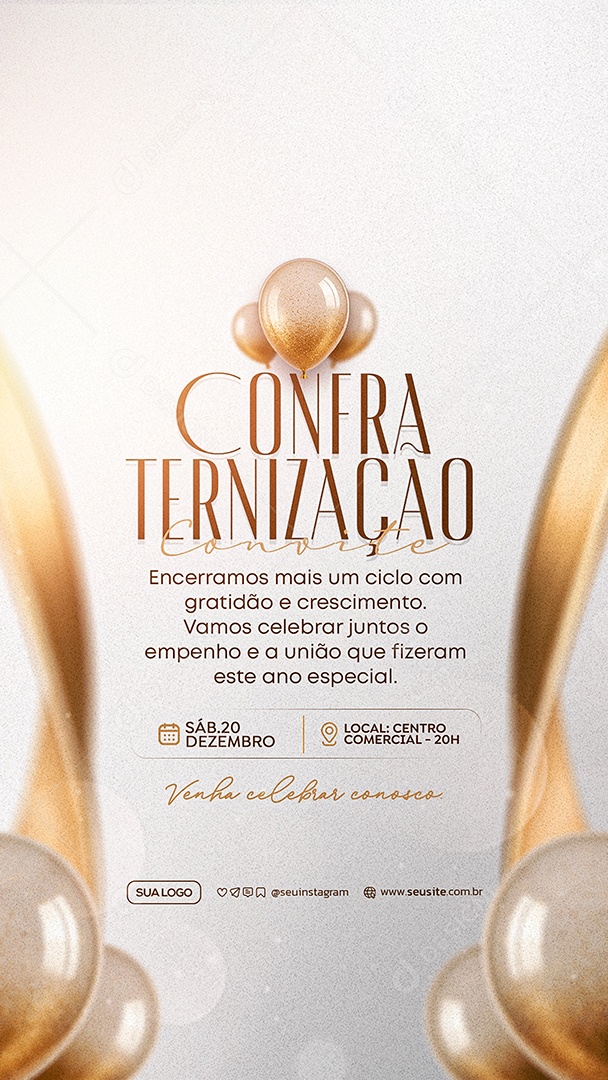 Story Convite de Confraternização Social Media PSD Editável