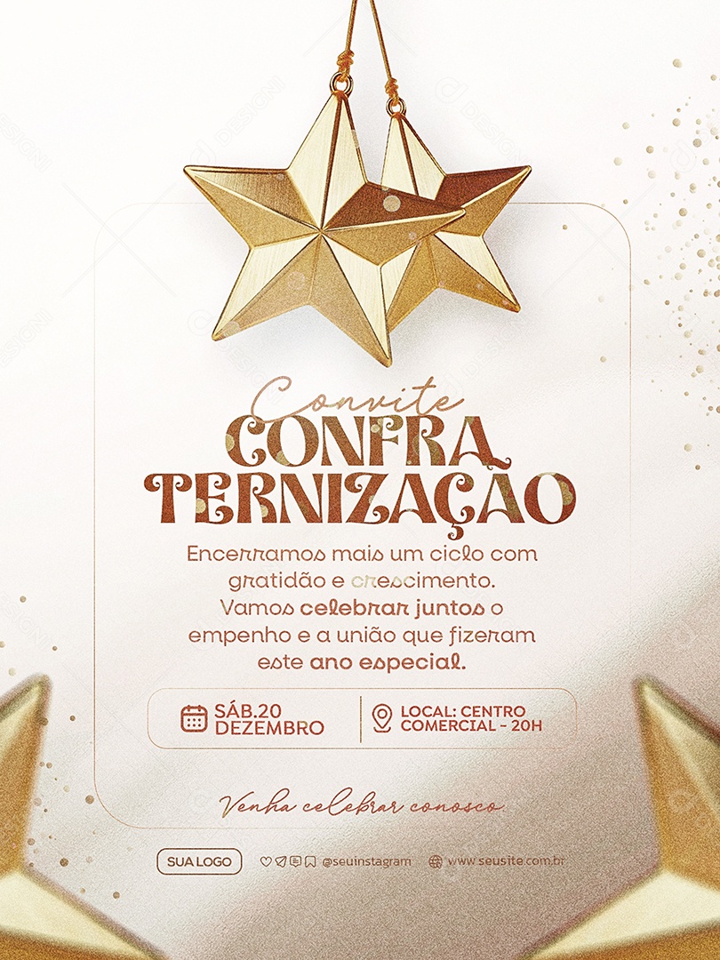 Convite de Confraternização Social Media PSD Editável